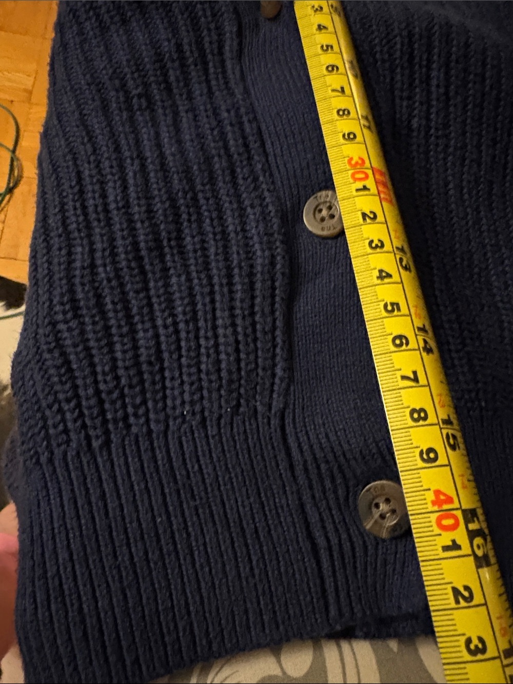 TNA Navy Cropped Button-Front V-Neck Cardigan - Picture 11 of 11
